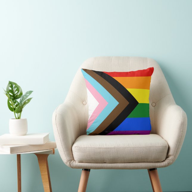 Almofada SlipperyJoe's Progress Pride Flag gay Dons LGBTQI (Cadeira)