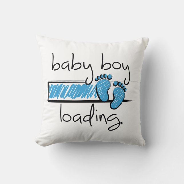 Almofada Slogan baby boy is loading. baby jongen opkomst (Frente)
