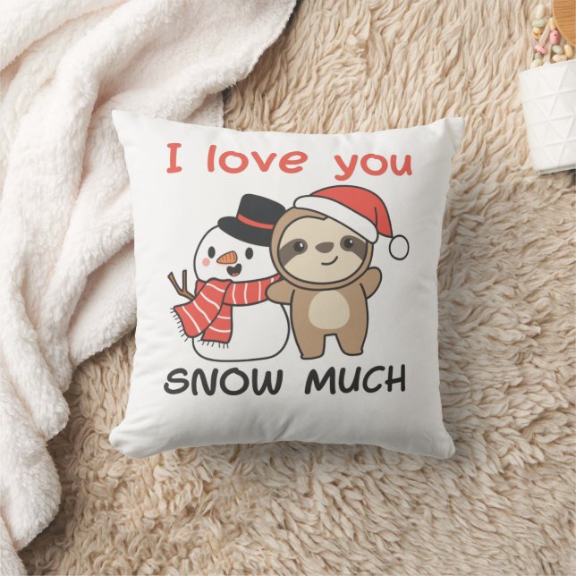 Almofada Sloth, Eu Te Amo Neve Muito Snowman Pun (Cobertor)