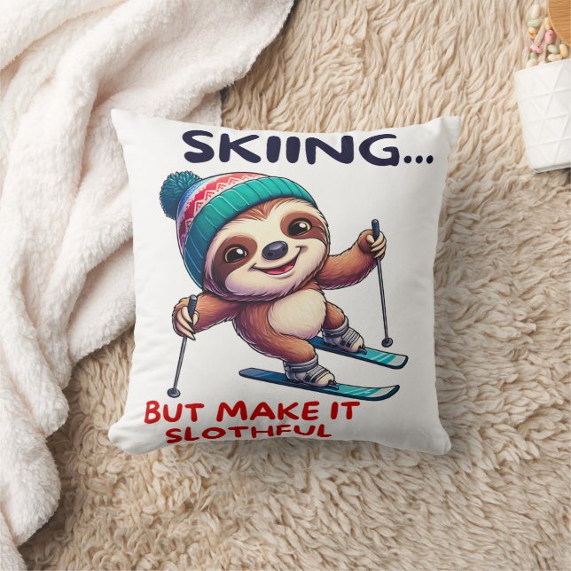 Almofada Sloth Ski Winter Sports (Cobertor)