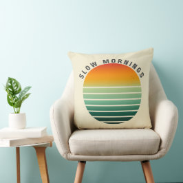 Almofada Slow Mornings - Retro Sunset Throw Pillow