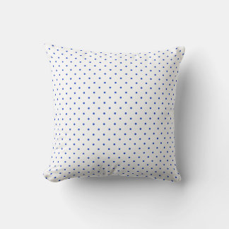 Almofada Small Cobalt Blue Polkadots on White Throw Pillow