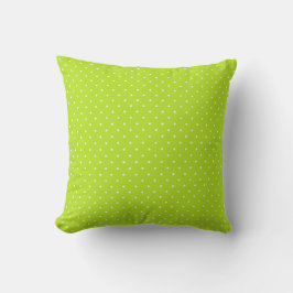 Almofada Small Lime Green and White Polka Dots Throw Pillow