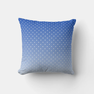 Almofada Small White Polka Dots-Ombre Blue Throw Pillow 