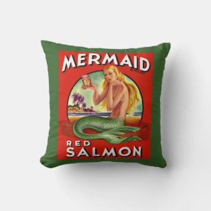 Almofada Smermaid Salmon pode rotular impressão nos anos 40
