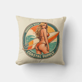 Almofada Smooth Ride Coastal Supply Retro Surf Shop Graphic