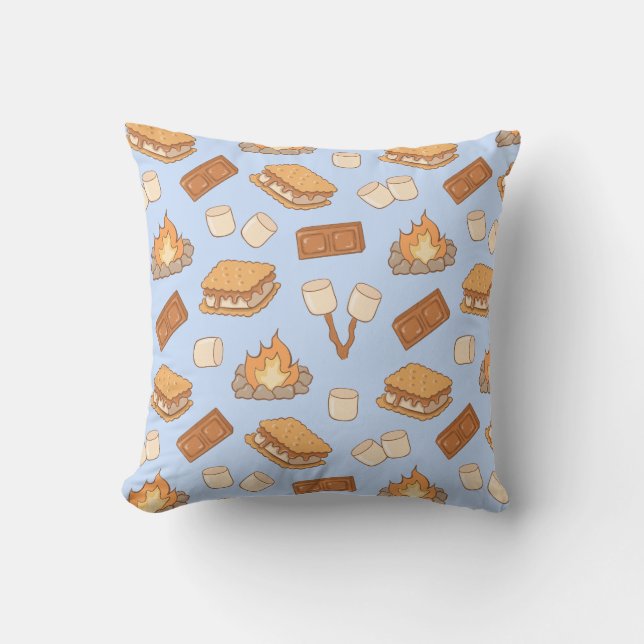 Almofada S'mores Antigo Acampamento Marshmallow Fogueira Ac (Frente)