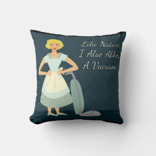 Almofada Snarky Vacuum Funny Kitsch Slogan Cartoon