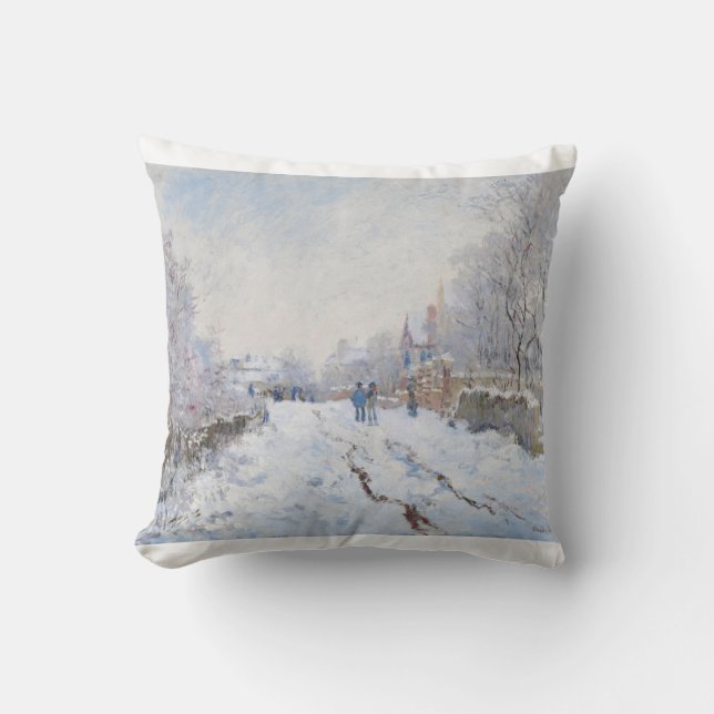 Almofada Snow at Argenteuil by Claude Monet (Frente)