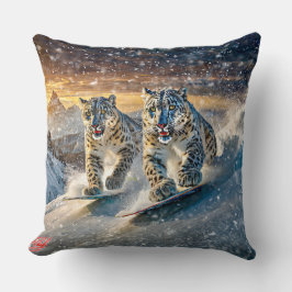 Almofada Snow Leopards Shredding Design por Rich AMeN Gill