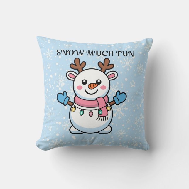 Almofada Snow Much Fun | Cute Winter Pillow (Frente)