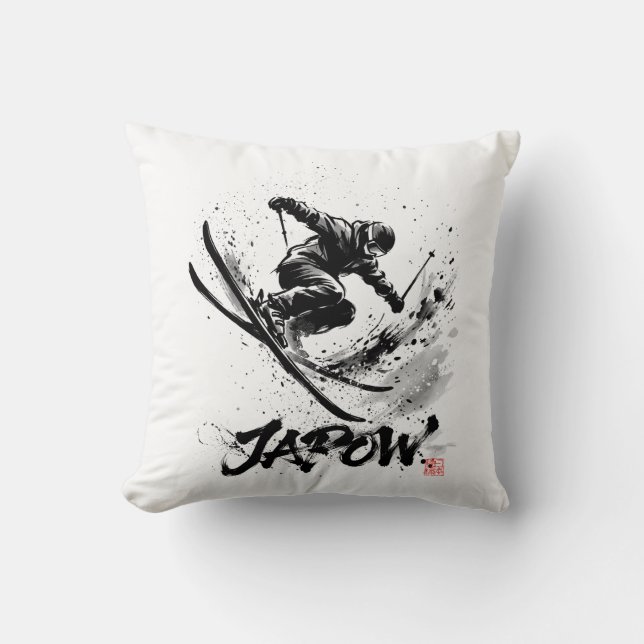 Almofada Snowboard Brush Art - Skier Slush Powder (Frente)
