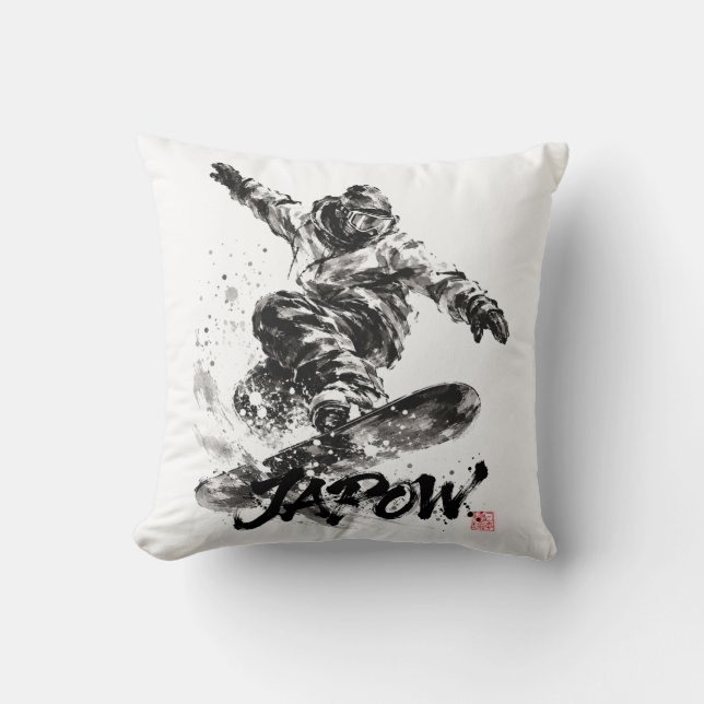 Almofada Snowboard Brush Art - Snowboarder Light (Frente)