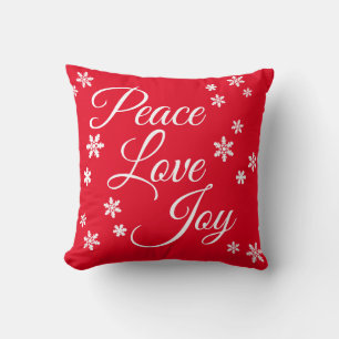 Almofada Snowflake de Branca com Amor de Paz de Natal