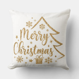 Almofada Snowflake Merry Christmas Throw Pillow