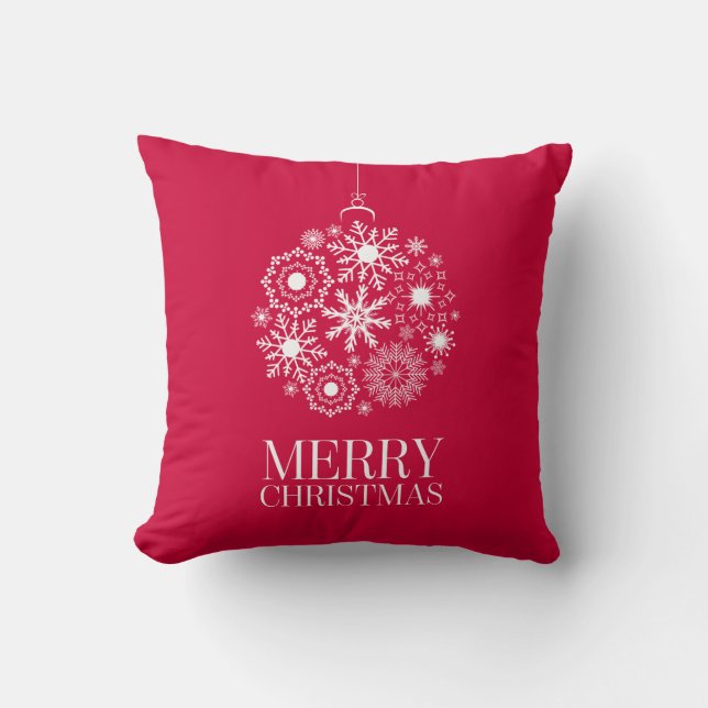 Almofada Snowflake Ornament Feliz Travesseiro decorativo de (Frente)