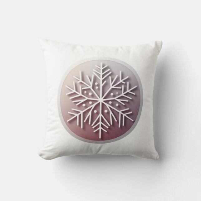 Almofada Snowflake Ornament Icon – Winter Holiday Design  (Frente)