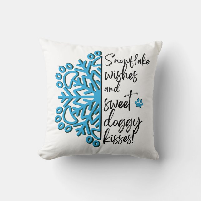 Almofada Snowflake Paw Doggy Kisses (Frente)