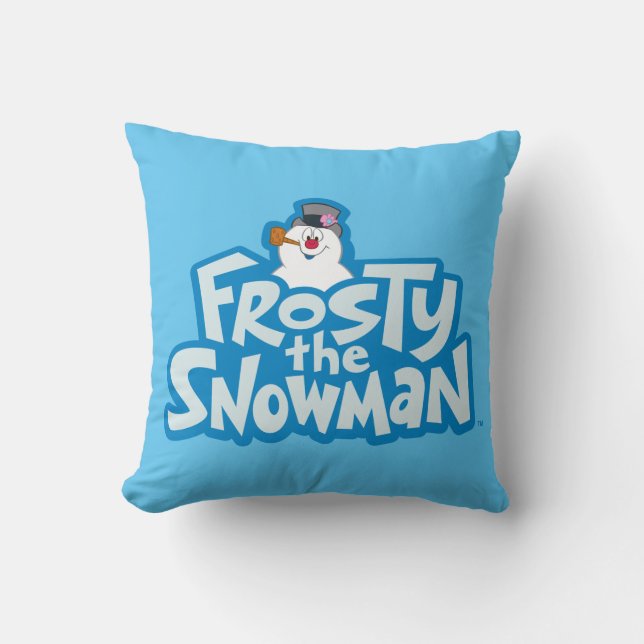 Almofada Snowman™ congelado | Logotipo empilhado congelado (Frente)