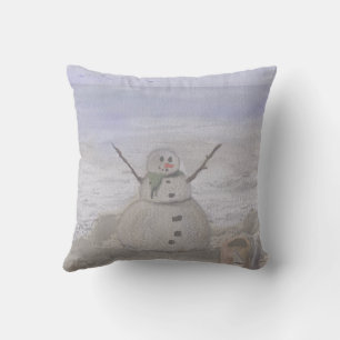 Almofada Snowman Congelado Na Praia