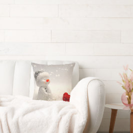 Almofada Snowman de Natal com Amor Encantador
