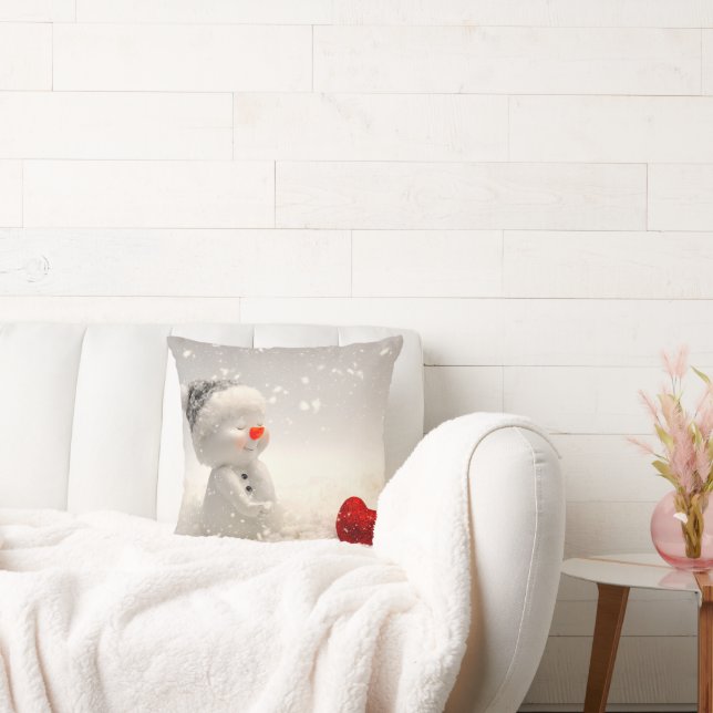Almofada Snowman de Natal com Amor Encantador (Sofá)