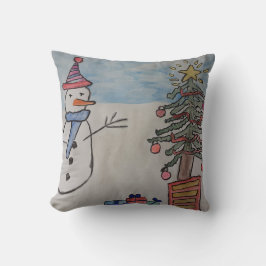 Almofada Snowman e Cushion de Árvore de Natal