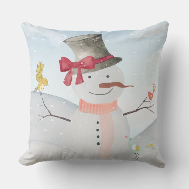 Almofada Snowman e Winter Woodland Amigos (Frente)