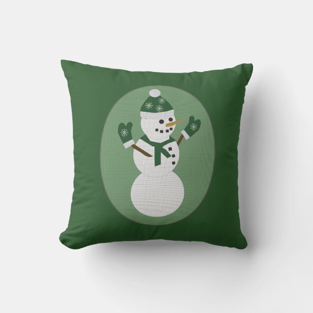 Almofada Snowman Green Christmas (Frente)