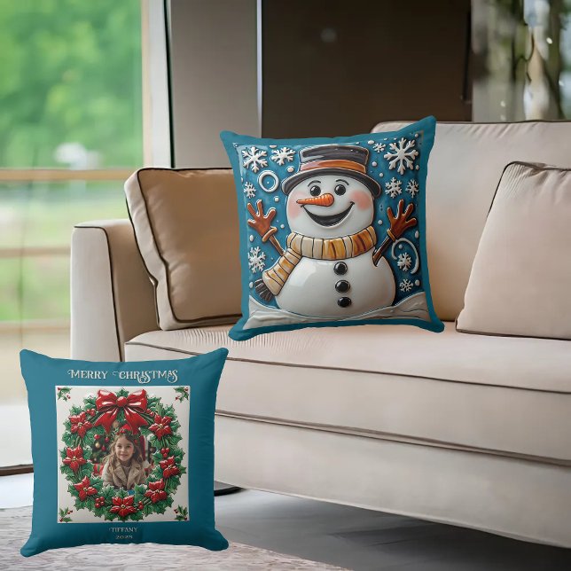 Almofada Snowman no Travesseiro decorativo de neve (Criador carregado)