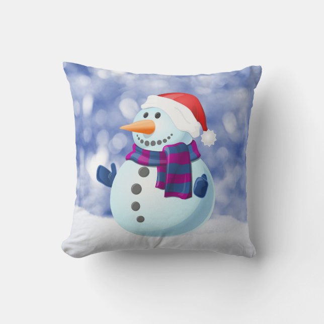 Almofada Snowman Winter Merry Christmas Snow (Frente)