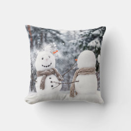 Almofada Snowmen Having a Snowball Fight