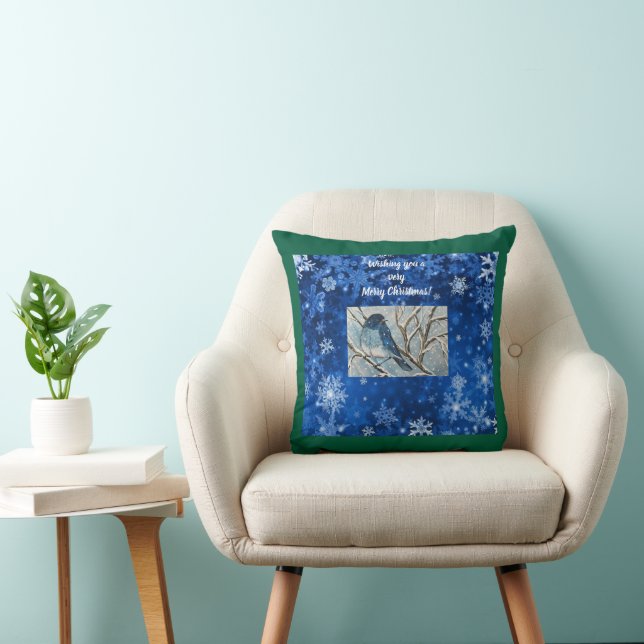 Almofada Snowy Bluebird Notecard (Cadeira)