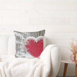 Almofada Snowy Heart - Travesseiro decorativo romântico