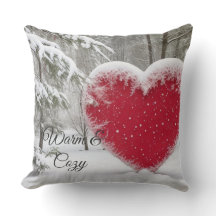 Snowy Heart - Travesseiro decorativo romântico