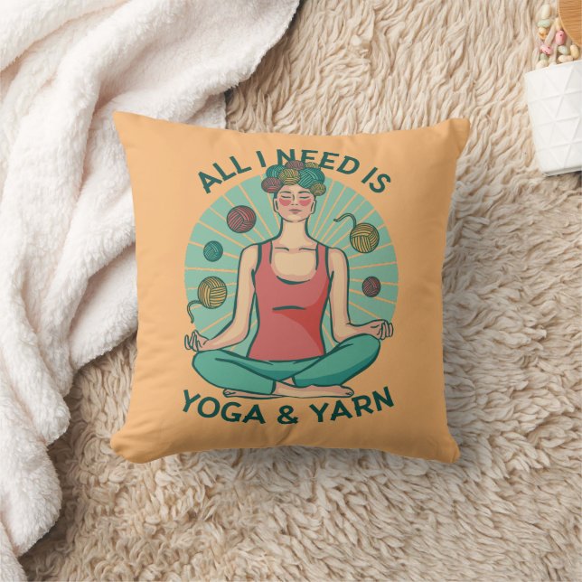 Almofada Só preciso de Yoga e Yarne Phrase (Cobertor)