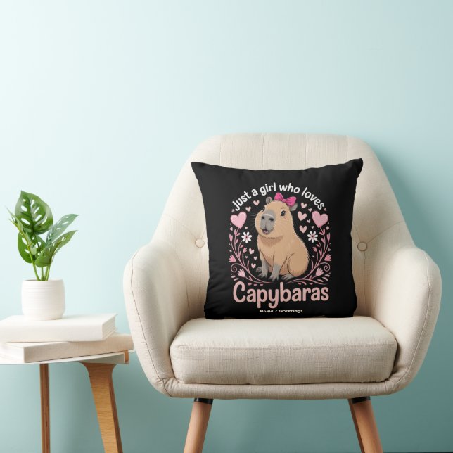 Almofada Só uma garota que ama Capybaras Engraçado Presente (Cadeira)