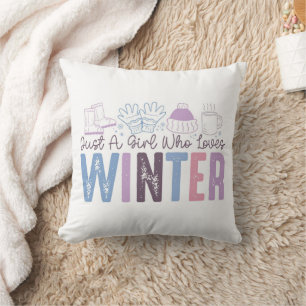 Almofada Só uma garota que ama Design de sazonal de inverno