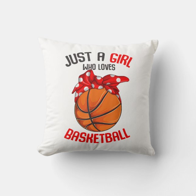 Almofada Só uma garota que ama uma moça de basquete (Frente)