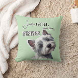 Almofada Só uma garota que ama Westies, uma linda arte ocid