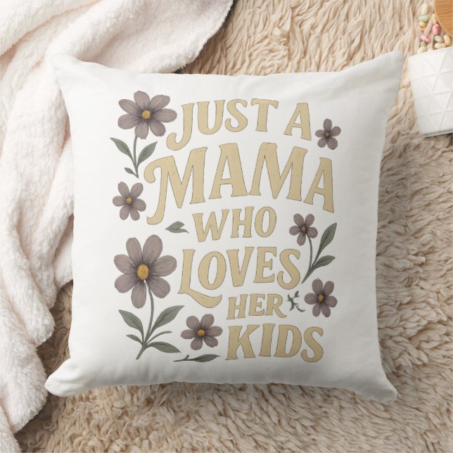 Almofada Só uma mamãe que ama seus filhos... retro arte (Cobertor)