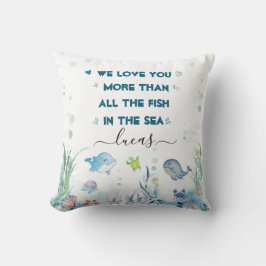 Almofada sob o mar está um menino oceano animais berçários