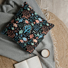 Almofada Sob o padrão de aquarela do mar escuro