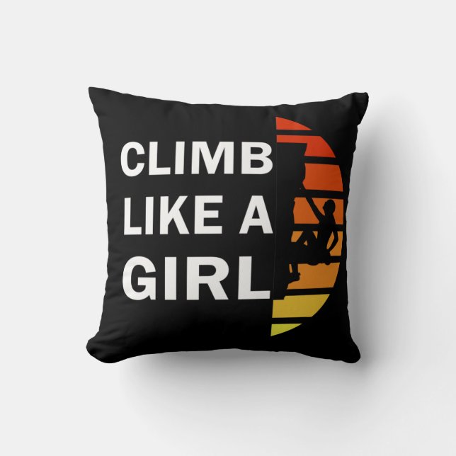 Almofada Sobe como uma mulher escalando rochas (Frente)