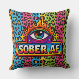 Almofada Sober AF - Impressão de leopardo arco-íris -