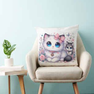 Almofada Sobrecarga de gatinhos de cutena: Gato e cão de ol