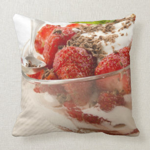 Almofada Sobremesa da morango com Yogurt fresco