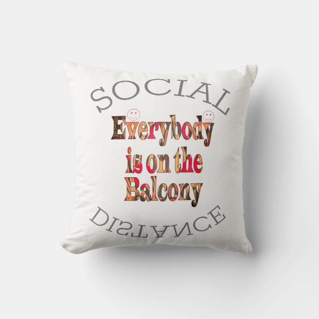 Almofada Sobreviveremos à COVID-19: Uma mensagem de resistê (Frente)