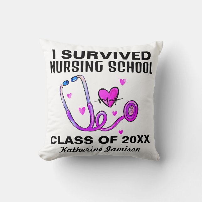 Almofada Sobrevivi à Enfermeira (Frente)