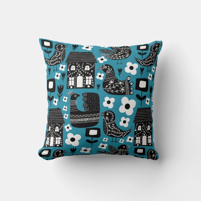 Almofada Socando Floral Birds (Frente)